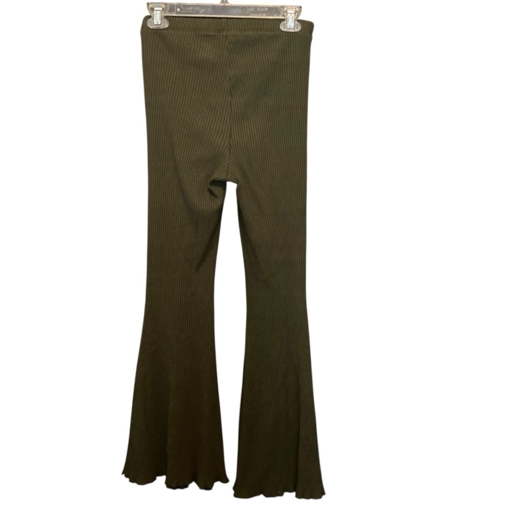 Aerie Kick-It Ribbed High Waisted Super Flare‎ Pants in Olive Green - Picture 10 of 10